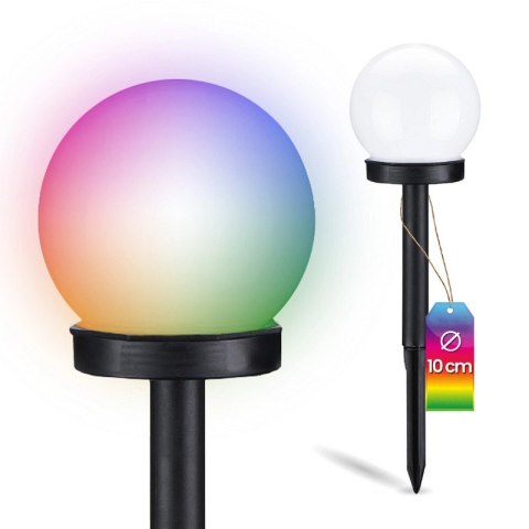 LUMILED LAMPA SOLARNA KULA ATRIS BIAŁA 10CM RGB