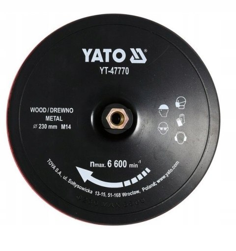 YATO TARCZA Z RZEPEM 230MM M14 + AKCESORIA