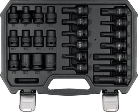 YATO ZESTAW NARZĘDZI UDAROWYCH 1/2' 25 ELEMENTÓW